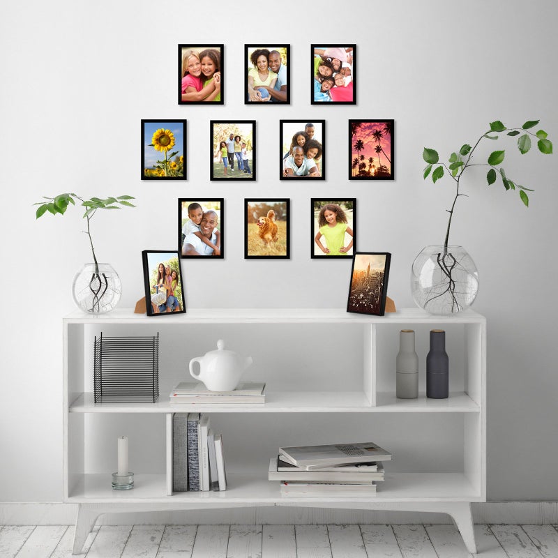 Americanflat 5x7 Picture Frame with Shatter-Resistant Glass - Set of 12 - Galleria Collection - Picture Frames for Tabletop and Wall Display - Black - Image 3