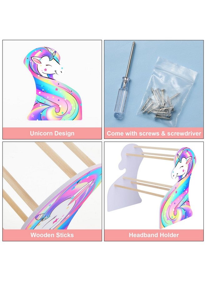 FIOBEE Girls Headband Holder Organizer Unicorn Headband Storage Hair Accessories Organizer Hairband Display Stand Home Room Decors for Kids - Image 5