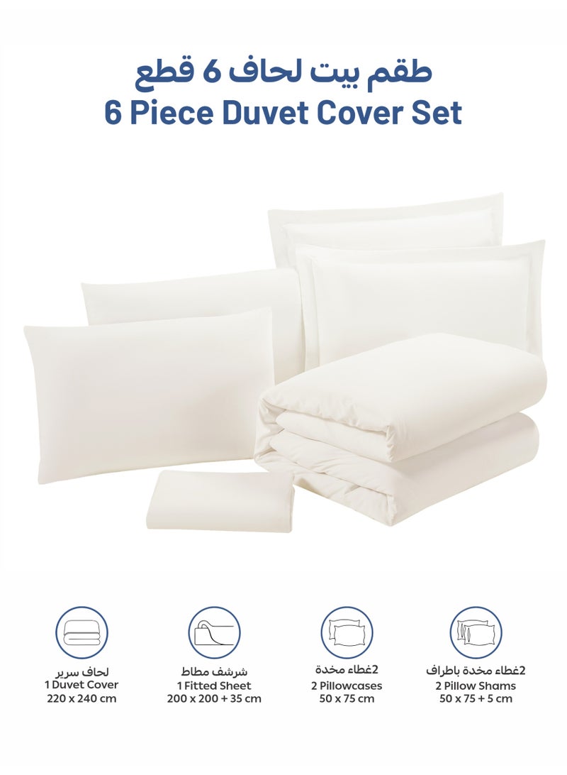 Donetella Solid Duvet Cover Set, Fits 200 × 200 cm Bed, King Size 6-Piece Set, Brushed Microfiber Without Filler - Image 4
