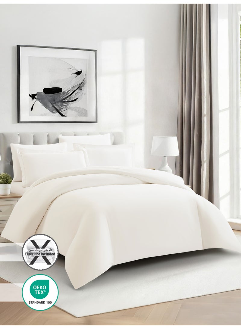 Donetella Solid Duvet Cover Set, Fits 200 × 200 cm Bed, King Size 6-Piece Set, Brushed Microfiber Without Filler - Image 2
