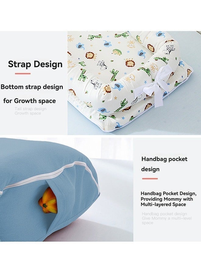 WALALLA Portable Foldable Cotton Baby Bed with Pillow Foldable Crib Bed Baby Lounger Travel Infant Newborn Baby Nest Portable Baby Bedding - Image 4