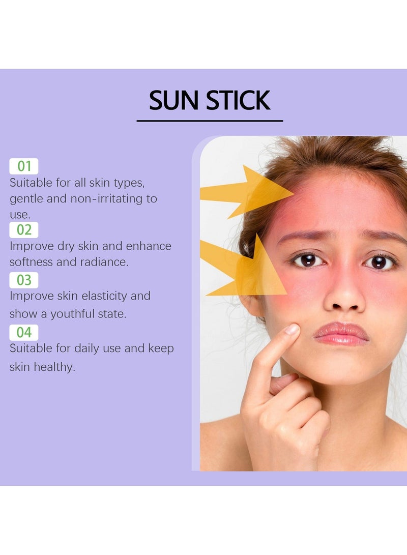 EELHOE Anti-Aging Moisturizing Sunscreen Stick, Gentle and Refreshing Texture for Outdoor UV Protection Skin Care, Moisturizing Protection Stick 18g - Image 2