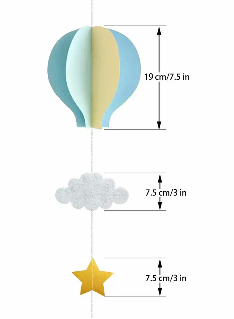 بيوينتي Pink and Blue 3D Hot Air Balloon Paper Lanterns Hanging Decorations Set of 4 for Weddings Birthdays and Parties - Image 5