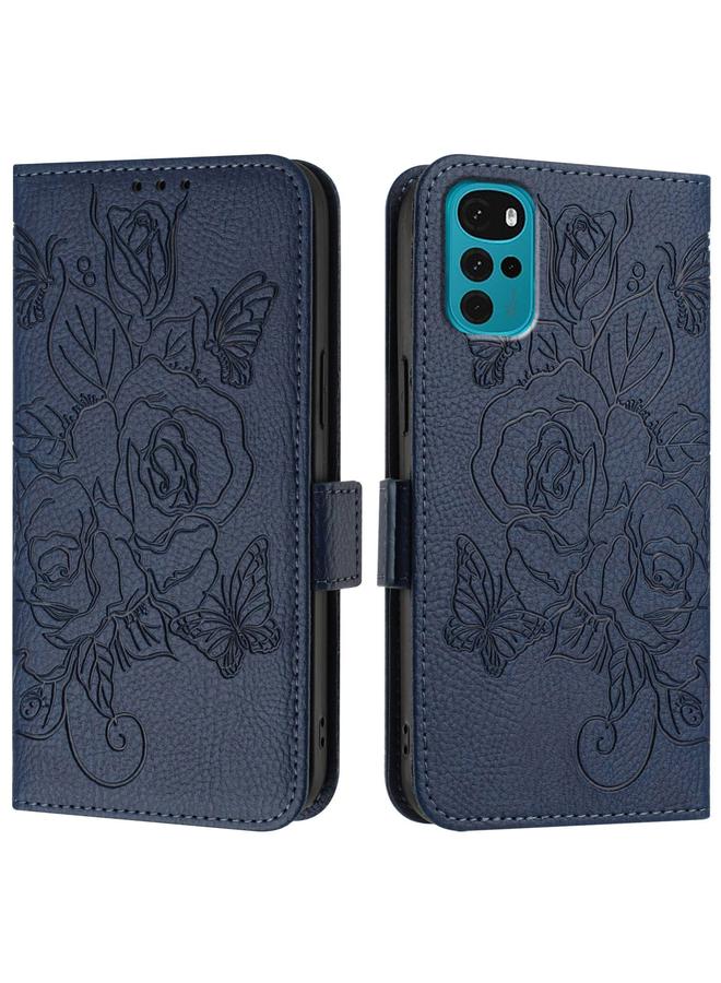 S-TOP Case For Motorola E32 4G India Embossed Rose RFID Anti-theft Leather Phone Case - Image 2