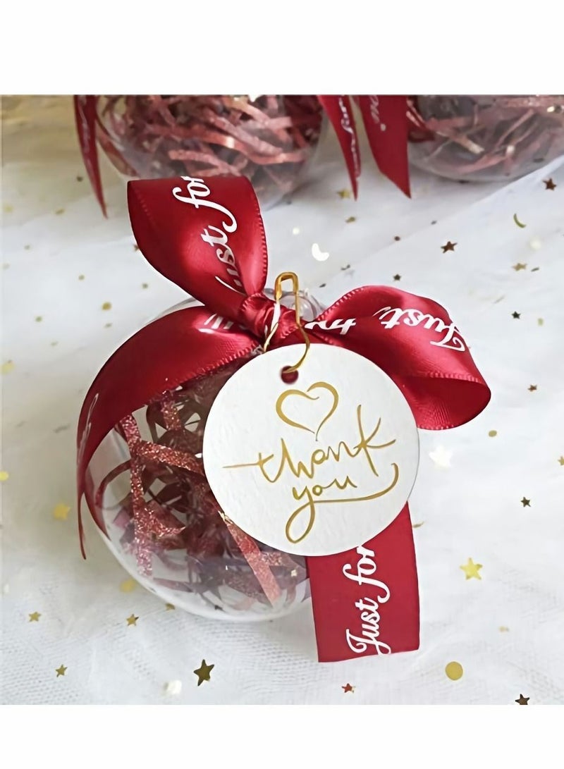 100Pcs Round Thank You Gift Tags with Jute Twine, White Kraft Paper Hang - Image 3