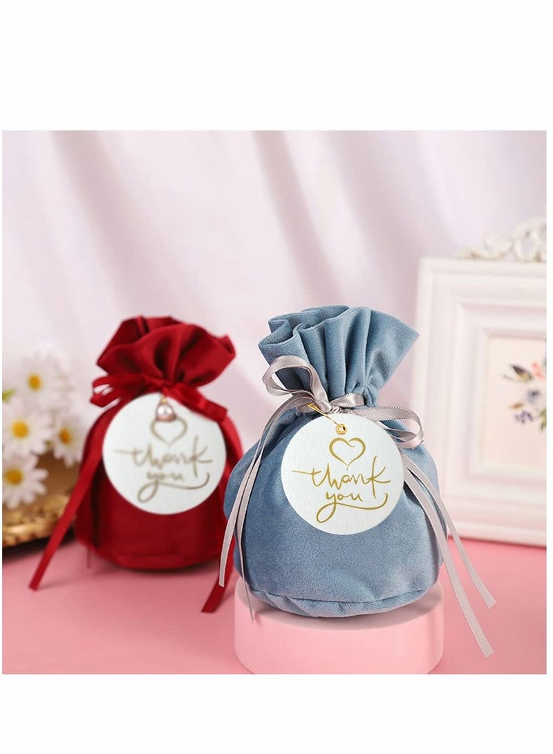 100Pcs Round Thank You Gift Tags with Jute Twine, White Kraft Paper Hang - Image 5