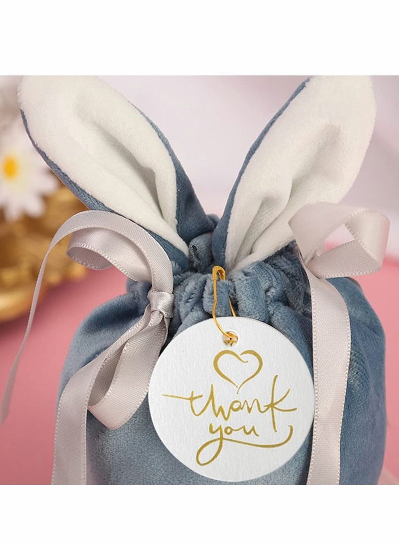 100Pcs Round Thank You Gift Tags with Jute Twine, White Kraft Paper Hang - Image 4