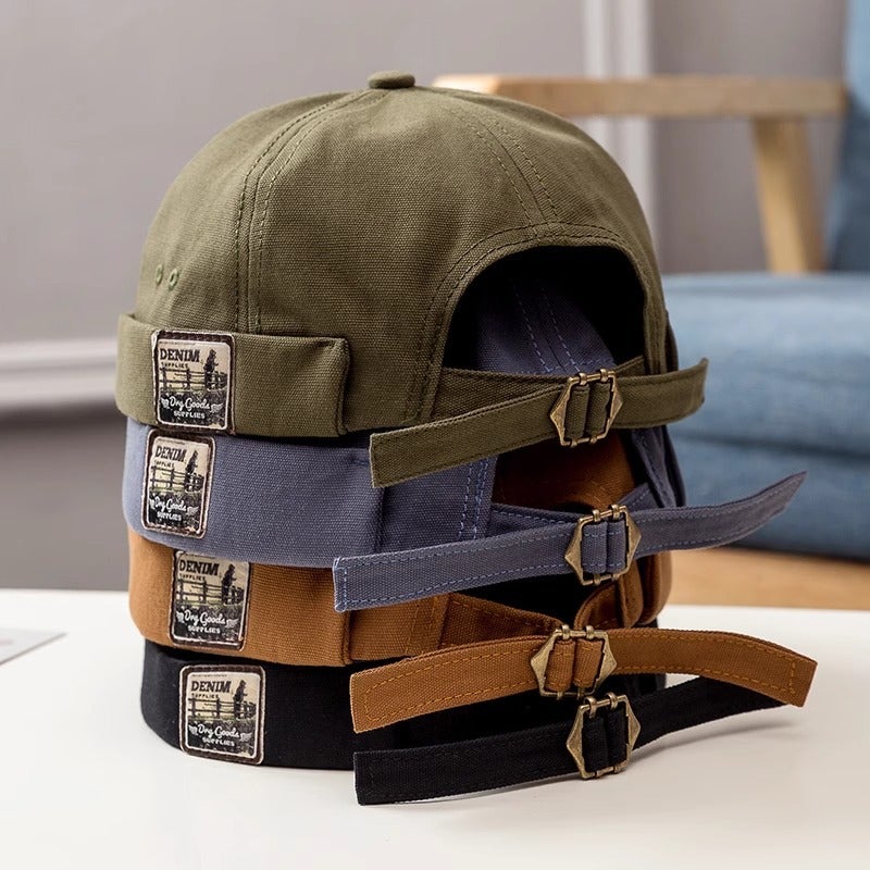Japanese Style British Vintage Melon Leather Hat Men'S Four Seasons Hip Hop Korean Style Beret Street Hipster Brimless Landlord Hat Women - Image 2