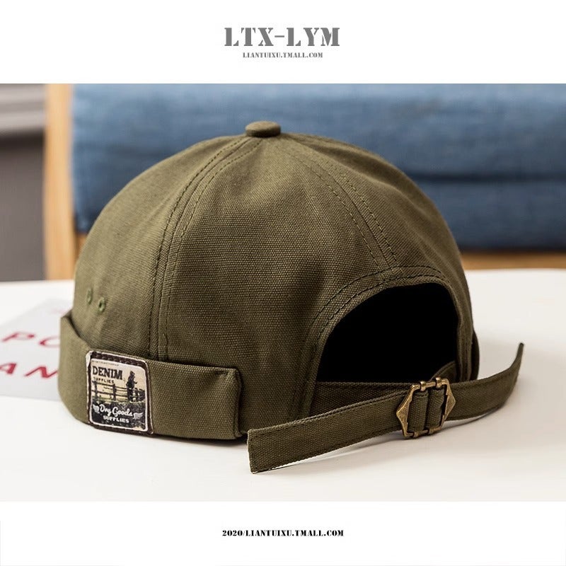 Japanese Style British Vintage Melon Leather Hat Men'S Four Seasons Hip Hop Korean Style Beret Street Hipster Brimless Landlord Hat Women - Image 1