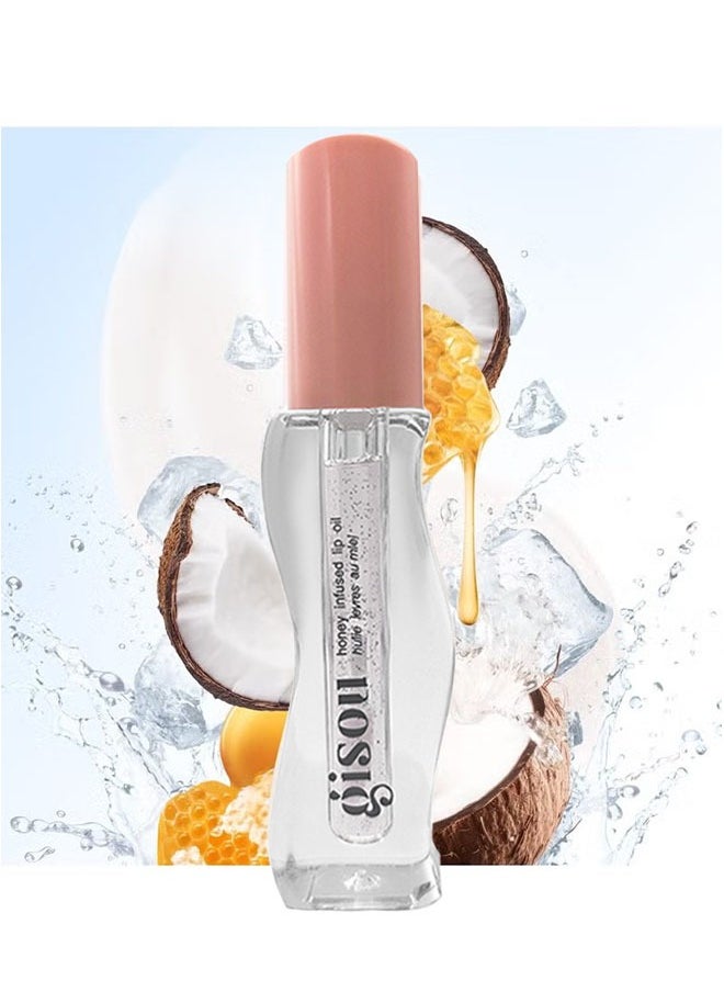 Gisou Honey Infused Hydrating Lip Oil, Prevent Lip Dryness and Cracking, Natural Formula, Coconut, Clear, 3ml  - Image 2