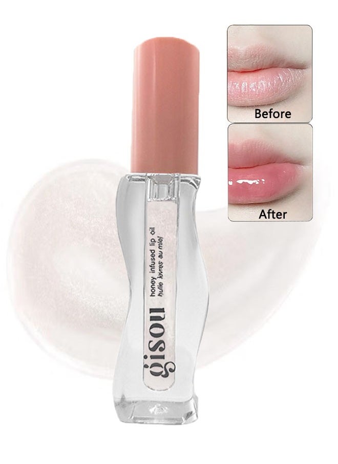 Gisou Honey Infused Hydrating Lip Oil, Prevent Lip Dryness and Cracking, Natural Formula, Coconut, Clear, 3ml  - Image 1