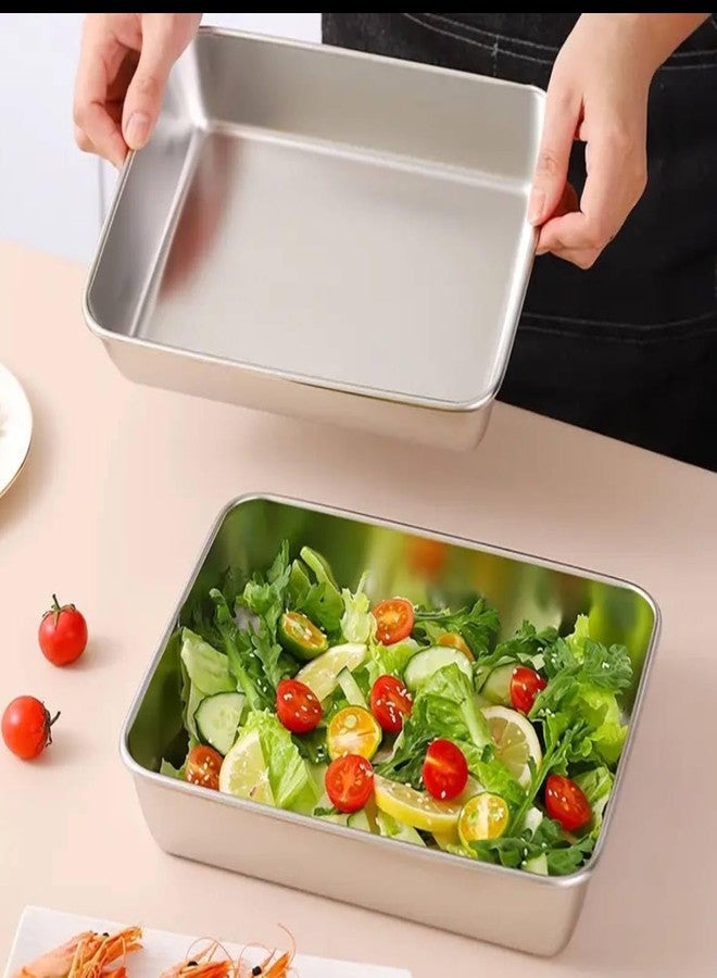 MURTISIDDH Stainless Steel Food Storage Container with Transparent Lid | Multipurpose Serving, Baking & Storage Tray | Microwave, Oven, Freezer | Ideal for Kitchen & Fridge - Image 5