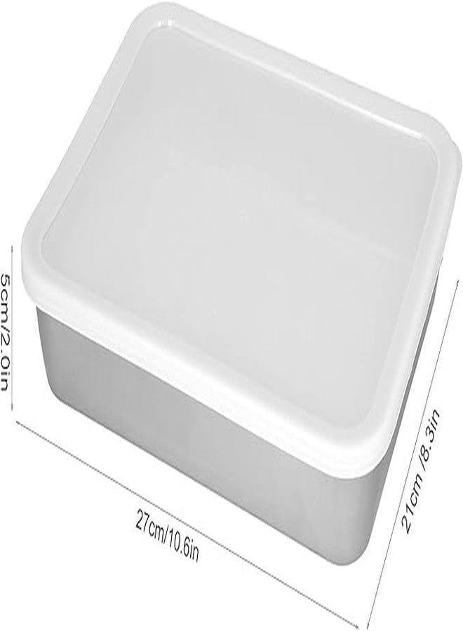 MURTISIDDH Stainless Steel Food Storage Container with Transparent Lid | Multipurpose Serving, Baking & Storage Tray | Microwave, Oven, Freezer | Ideal for Kitchen & Fridge - Image 2