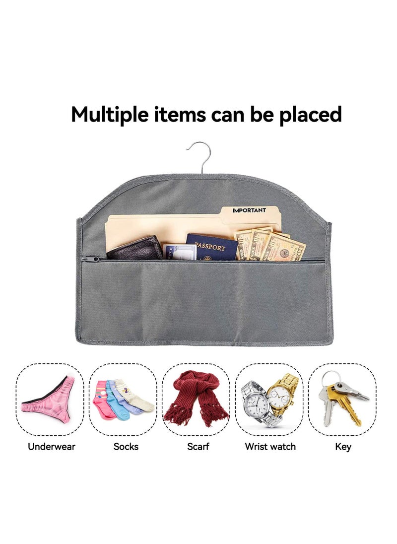 Generic - Hanger Diversion Safe with Hidden Zipper Pocket - ireproof Water-resistant Hidden Pocket Safe Large Capacity Secret Compartment for Organizing Wardrobe For Home Or Travel Black - Image 1