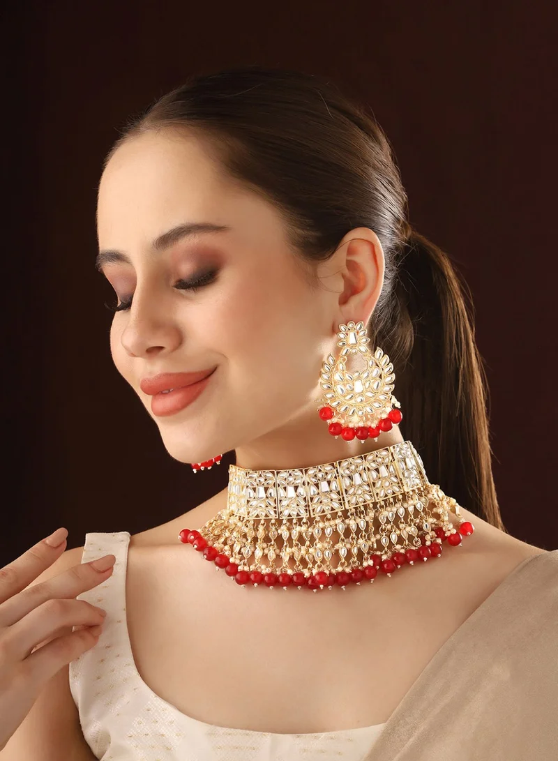 Priyaasi Kundan Stone Studded Jewellery Set