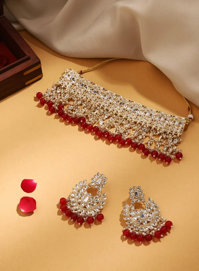 Priyaasi Kundan Stone Studded Jewellery Set