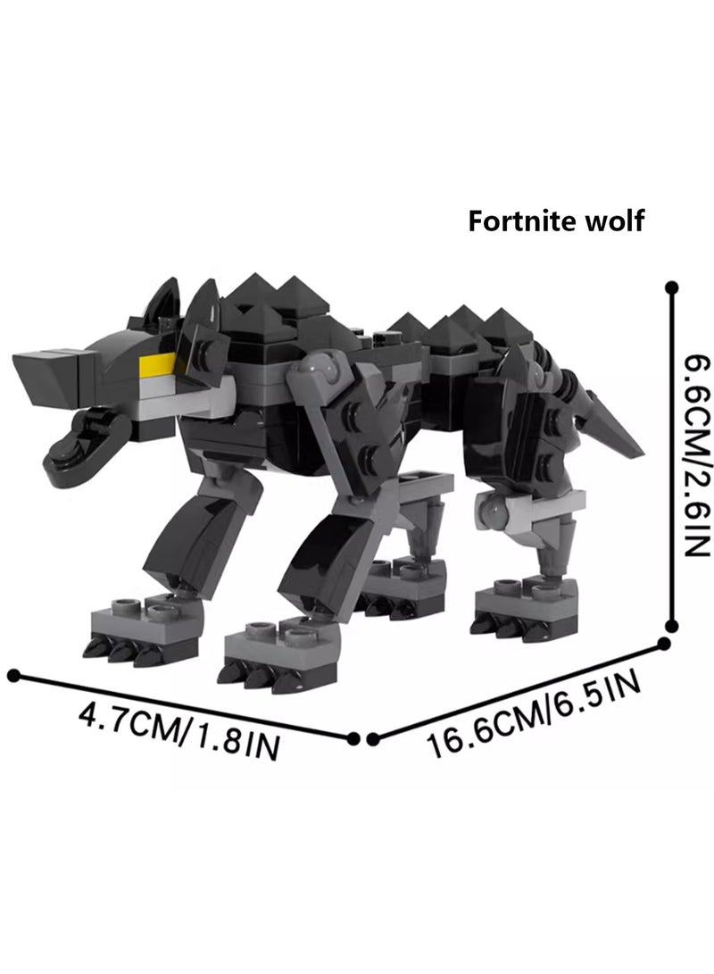 Creative Film, Television, Game And Animation Series Small Particle Assembly Building Blocks Assembly Model Ornaments (Fortnite Wolf 90Pcs) - Image 2