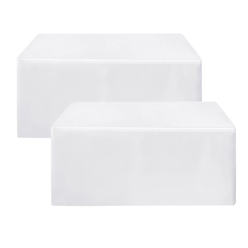 HolidayIdeas 2 Pack Fitted Table Clothes  48 x 24 Inch  White Rectangle Tablecloths for 4 Foot Tables Polyester Fabric Tablecloth for Folding Table Parties Birthday Wedding Trade Show