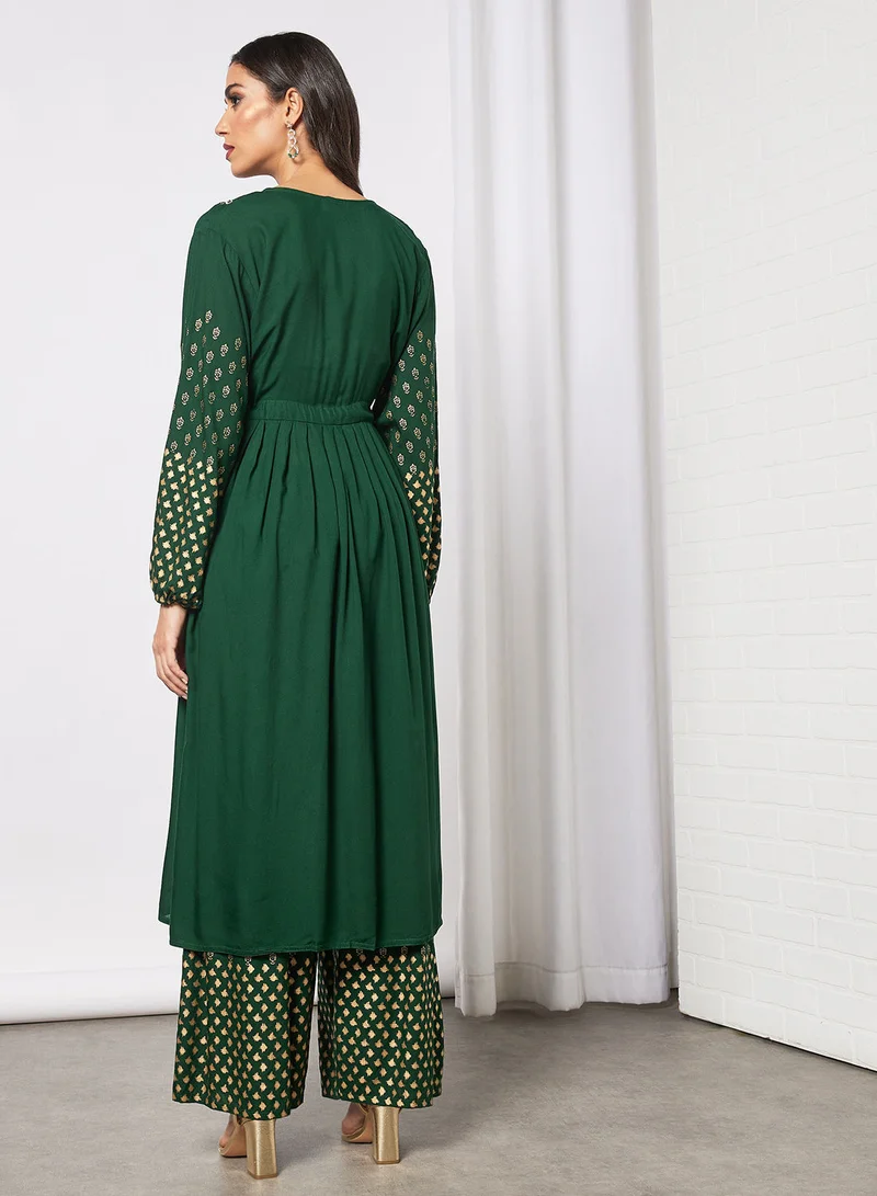 HANA & SARA 3 Piece Modest Set Of Jalabiya With Pants And Sheila