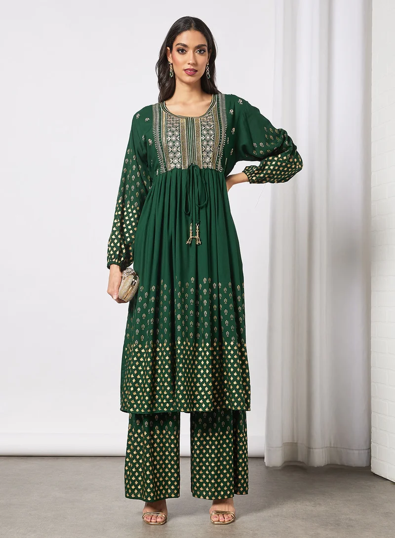 HANA & SARA 3 Piece Modest Set Of Jalabiya With Pants And Sheila