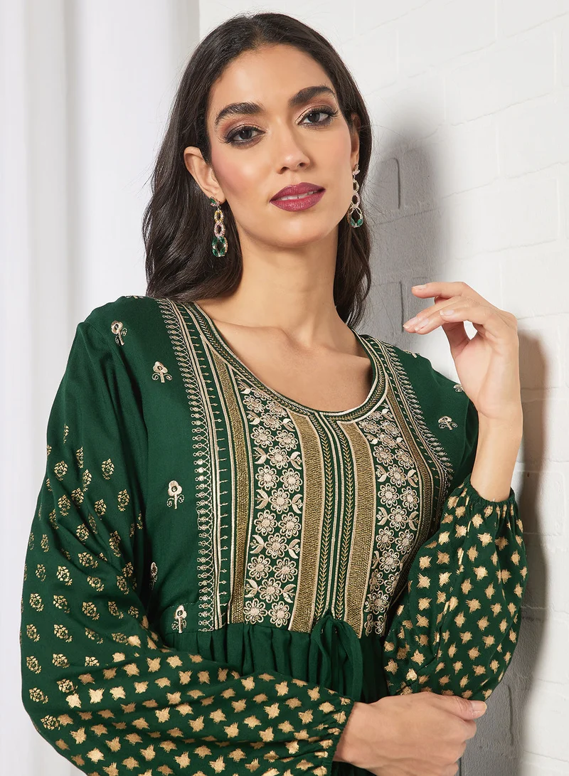 HANA & SARA 3 Piece Modest Set Of Jalabiya With Pants And Sheila
