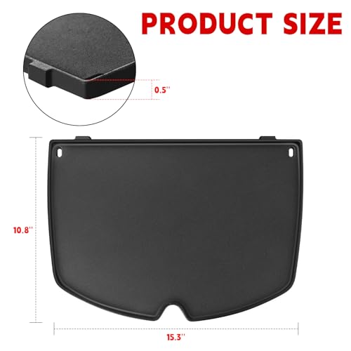 GGC 6559 Cast Iron Griddle for Weber Q2000 Q200 Q220 Q240 Q260 Q2200 Q2400 Series Grills, 15.3" x 10.8" Grill Grates Replacement Parts for Weber Q200 Griddles - Image 2