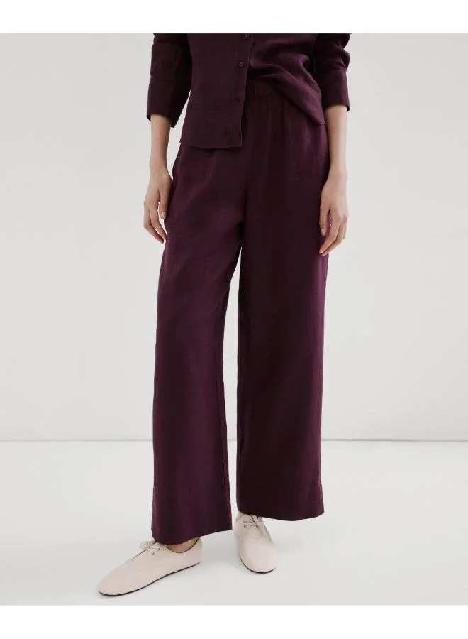 مانجو Straight linen-blend trousers