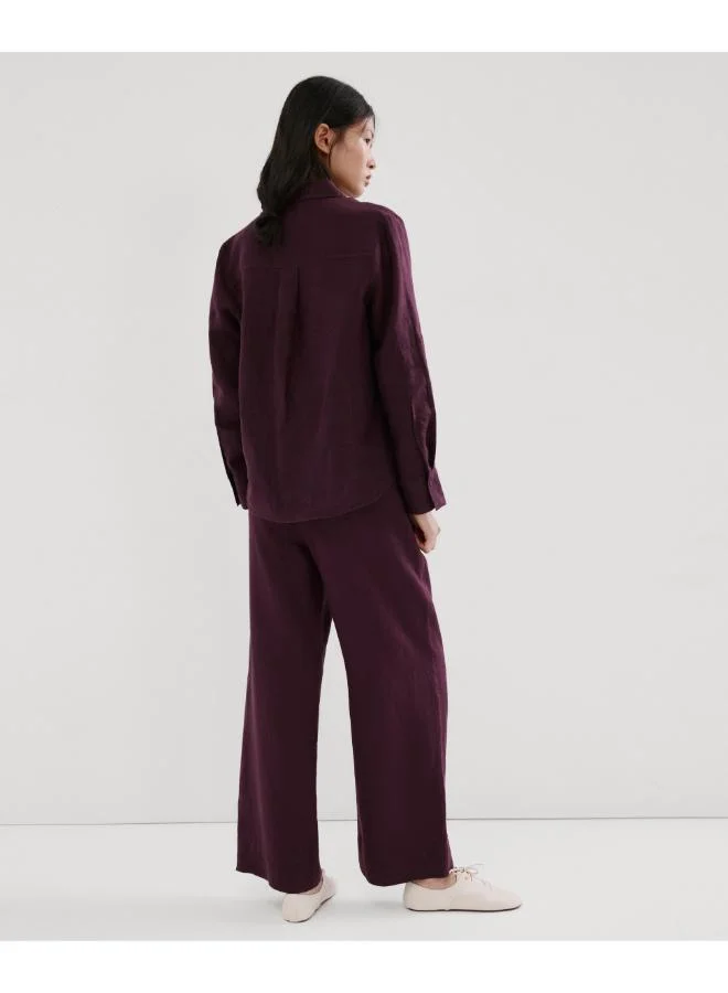 مانجو Straight linen-blend trousers