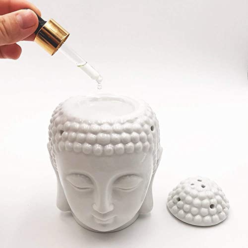 DIVASENSE Ceramic Electric Buddha Aroma Diffuser Home Fragrance Night Lamp Light with Lemongrass, Lavender Aroma Oil 10ml - Image 2