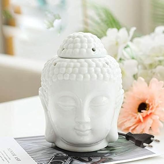 DIVASENSE Ceramic Electric Buddha Aroma Diffuser Home Fragrance Night Lamp Light with Lemongrass, Lavender Aroma Oil 10ml - Image 5