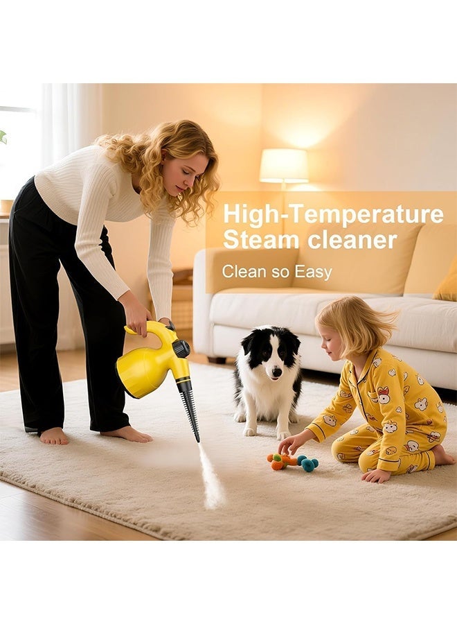 Joshberg Handheld Steam Cleaner,Multi-Surface Steamer with 10 PCS Accessories Pressurized Natural Steam Cleaner for Home Cleaning Dirt, Grease, Grout, Tile, Floor, Couch and Car-Yellow - Image 2