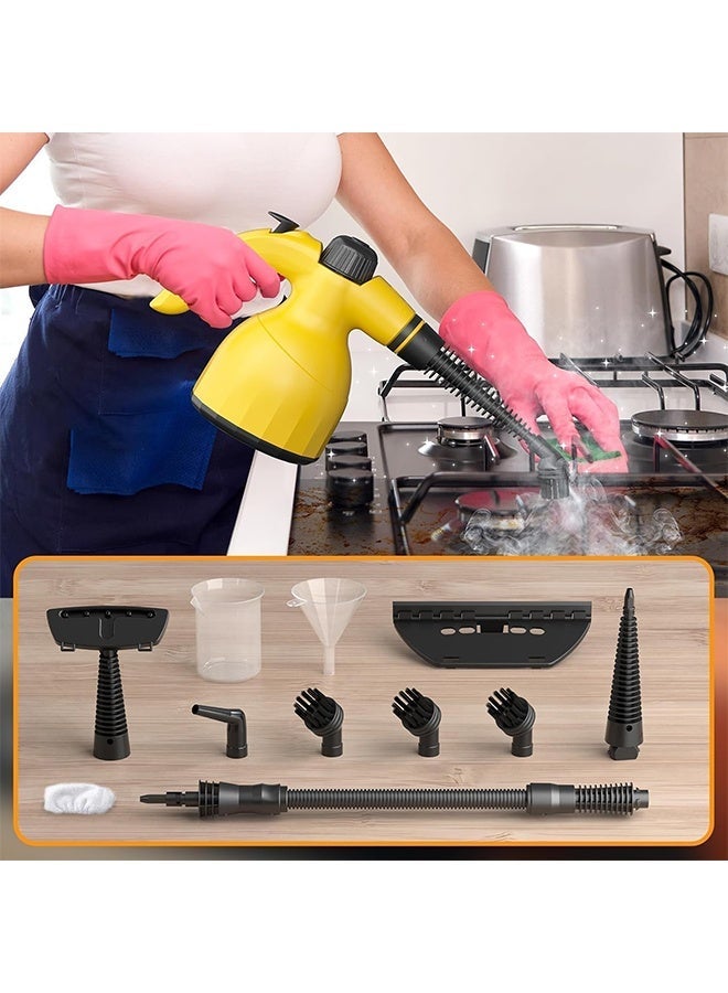 Joshberg Handheld Steam Cleaner,Multi-Surface Steamer with 10 PCS Accessories Pressurized Natural Steam Cleaner for Home Cleaning Dirt, Grease, Grout, Tile, Floor, Couch and Car-Yellow - Image 3
