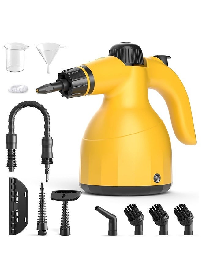 Joshberg Handheld Steam Cleaner,Multi-Surface Steamer with 10 PCS Accessories Pressurized Natural Steam Cleaner for Home Cleaning Dirt, Grease, Grout, Tile, Floor, Couch and Car-Yellow - Image 1