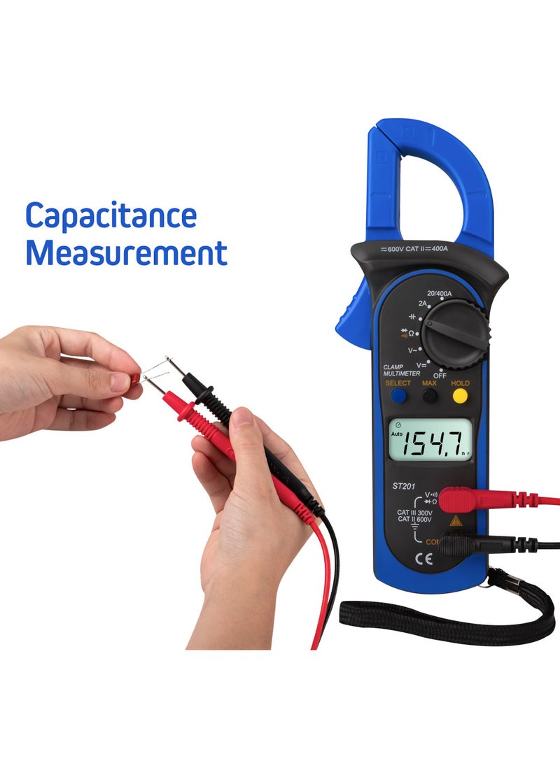 ANENG ST201 Digital Clamp Multimeter 4000 Counts Clamp Ammeters Transistor Capacitor Tester Power Test Automotive AC / DC Voltage Current Tester - Image 3
