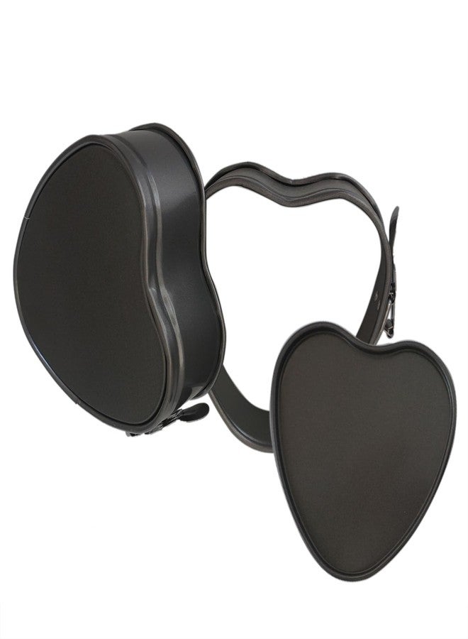 Proshopping Small Springform Pan Set 4 Inch, Heart Shape Cheesecake Pans Removable Bottom, Heart Baking Molds for Lovers - Carbon Steel, 2 Sets - Image 2