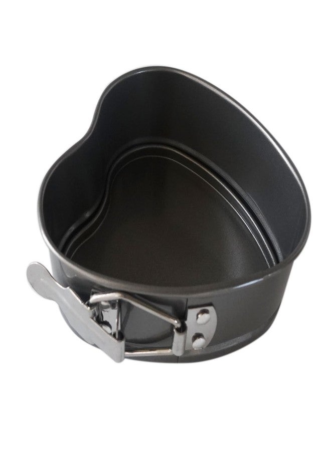 Proshopping Small Springform Pan Set 4 Inch, Heart Shape Cheesecake Pans Removable Bottom, Heart Baking Molds for Lovers - Carbon Steel, 2 Sets - Image 3