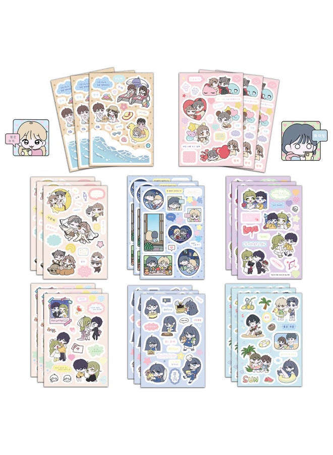 8 Cartoon College Holiday Decoration Stickers Diy Hand Account Material Waterproof Diy Mobile Phone Case Luggage Stickers