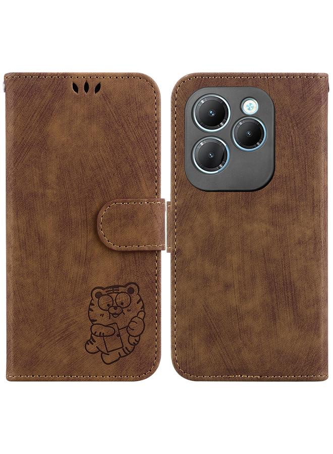 S-TOP Case For Infinix Hot 40 / 40 Pro Little Tiger Embossed Leather Phone Case - Image 1