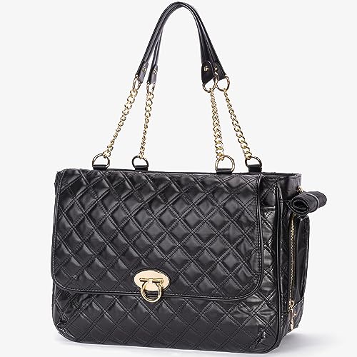 Minsong Fashion Pet Carrier Dogs Cat Small Animals Purse Bag Leather Pet Carriers Dog Puppy Kitten Tote Travel Handbag TSA AirlineApproved - Image 1