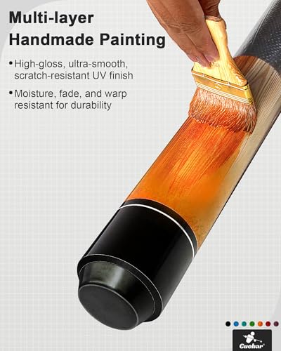CUEBAR Pool Cue 58 Inch 2Piece Pool Sticks for Adults 3D Grip House Bar Billiard Table Stick with 13mm Tip for Men Women Orange20 Oz - Image 3