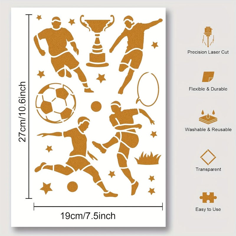 Football Player Template Stencil 11.7x8.3 Inch Reusable for Painting Craft - Image 2