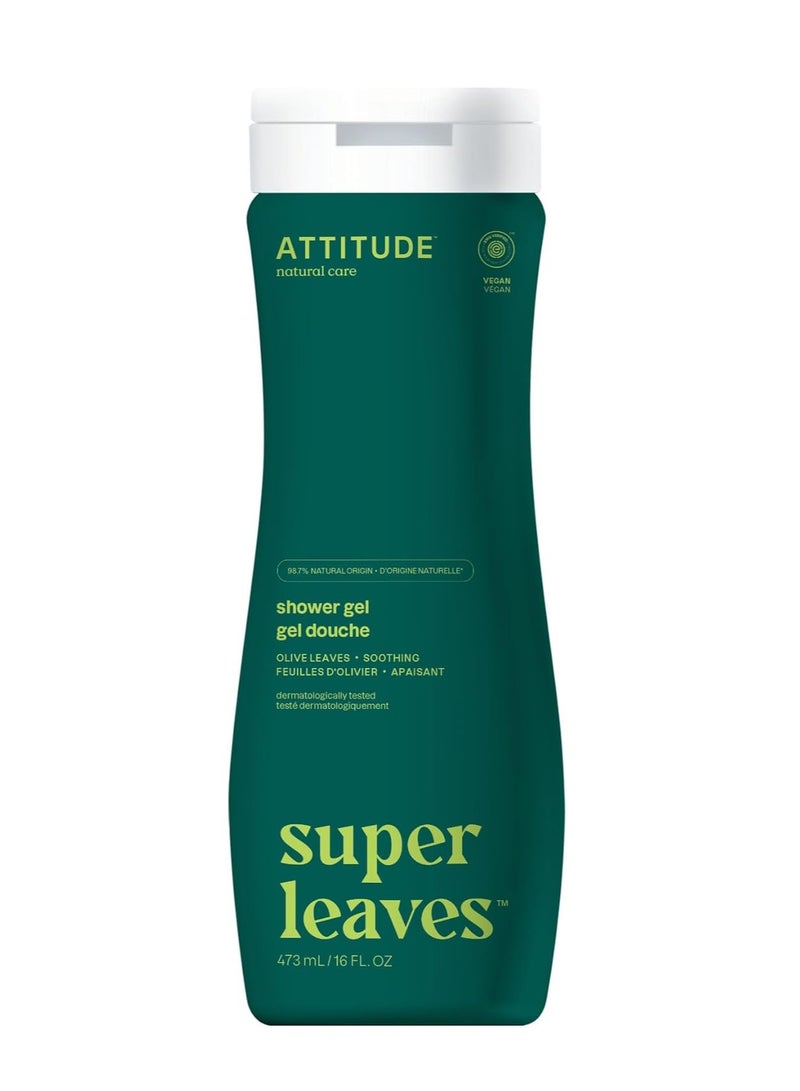 Attitude Body Wash EWG Verified Shower Gel Dermatologically Tested Plant and Mineral Based Vegan Personal Care Products Olive Leaves 473 mL - Image 1
