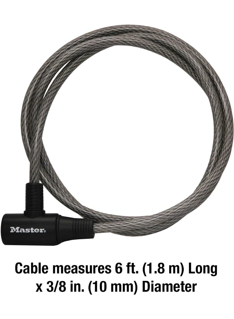 Master Lock Master Lock Cable Lock, Keyed Bike Lock, 6 ft. Long, 8154DPF  - Image 3