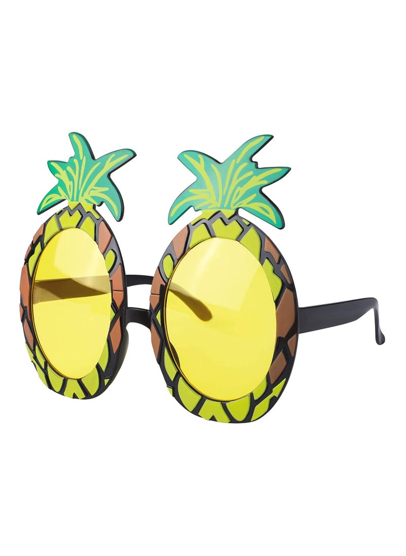 SYOSI Hawaiian Leis Luau Party Favours Tropical Flower with Pineapple Sunglasses for Kids or Adults Summer Beach Vacation Theme Decorations Birthday Party 10 Pcs  - Image 5