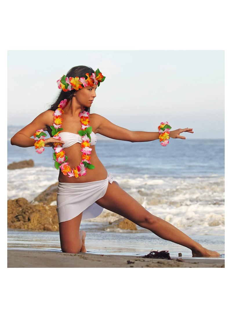 SYOSI Hawaiian Leis Luau Party Favours Tropical Flower with Pineapple Sunglasses for Kids or Adults Summer Beach Vacation Theme Decorations Birthday Party 10 Pcs  - Image 4