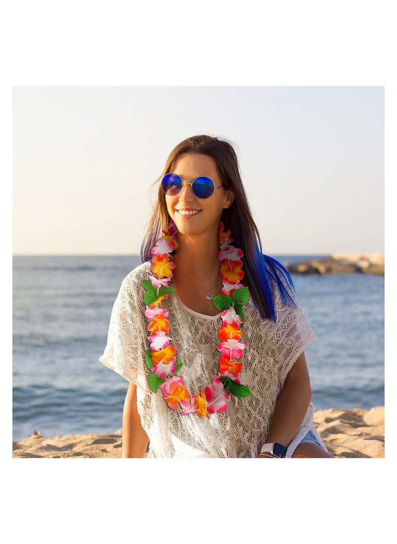 SYOSI Hawaiian Leis Luau Party Favours Tropical Flower with Pineapple Sunglasses for Kids or Adults Summer Beach Vacation Theme Decorations Birthday Party 10 Pcs  - Image 3