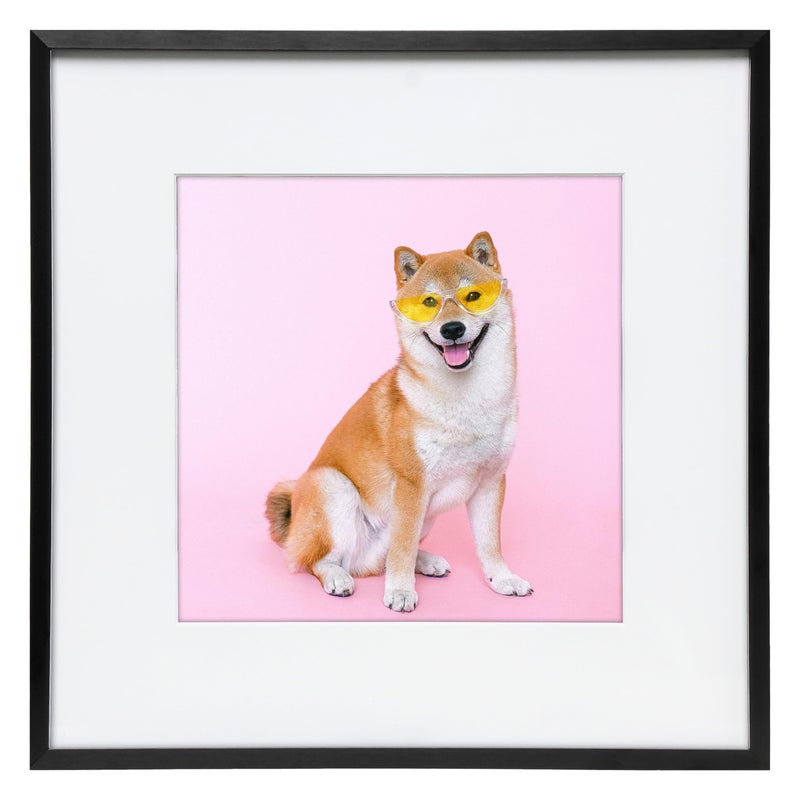 FrameWorks الأطر 8 × 8 مصحوب على إطار الصورة 4x4 - إطار الألومنيوم مع الزجاج المقسّر قابلة للإزالة للصور الملصقات الفنية إطار جدار أنيقة لديكور المنزل معرض الجدران غرفة المعيشة - أسود - - Image 1