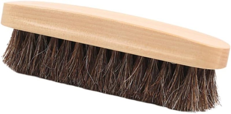 فرشاة أحذية من شعر الحصان بمقبض خشبي مقاوم للرطوبة وقابلة للحمل للرجال والنساء - Image 2