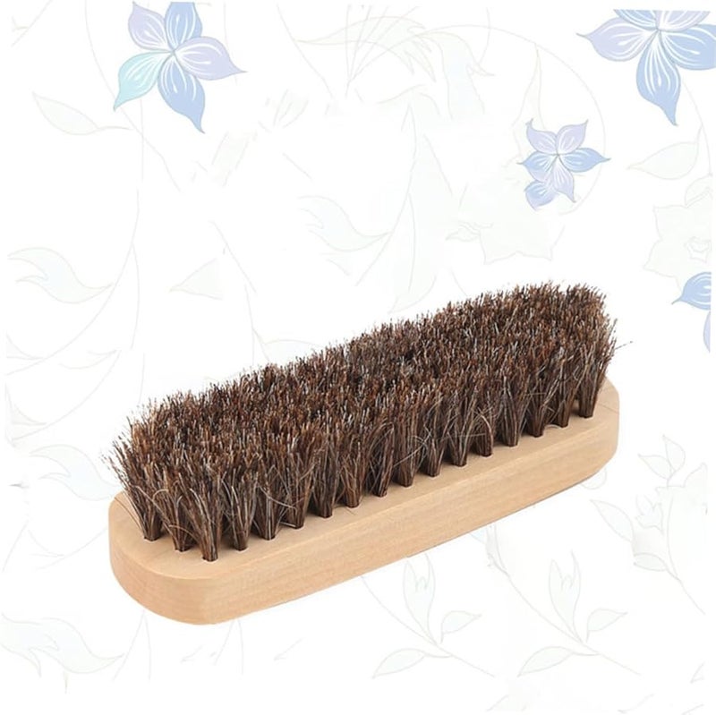 فرشاة أحذية من شعر الحصان بمقبض خشبي مقاوم للرطوبة وقابلة للحمل للرجال والنساء - Image 3