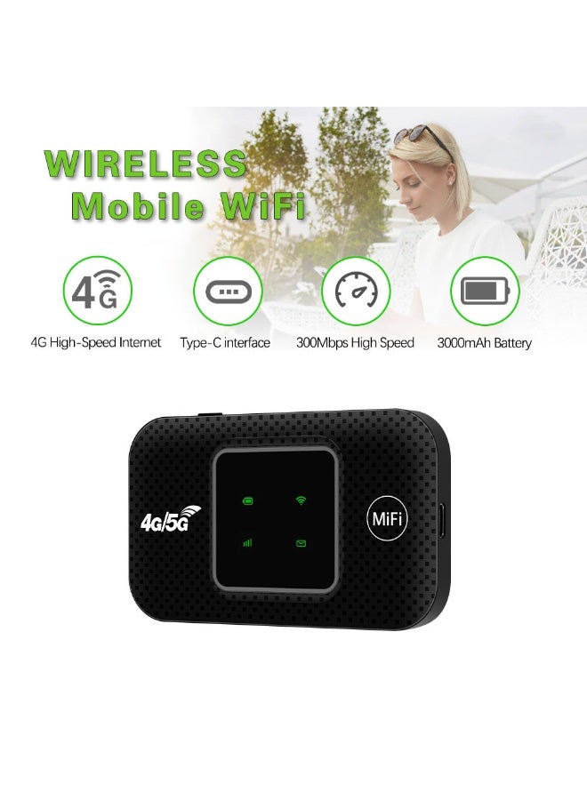 4G/5G mobile WiFi router 300Mbps high-speed portable Eurasian travel WiFi modem with SIM card slot, up to 10 devices can be shared - Image 2